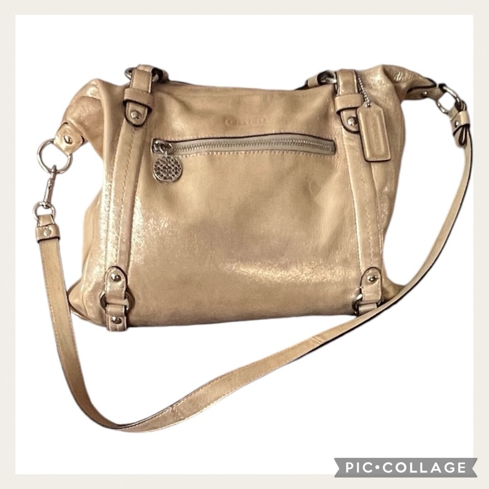 Coach Alexandra Convertible Light Gold Iridescent Shimmering Crossbody Bag - Picture 2 of 11